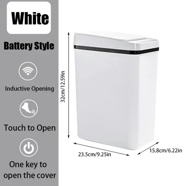 Automatic Kitchen Trash Can,12L Motion Sensor-Activated Trash Can with Lid, Waterproof Smart Trash Bin，Can for Kitchen, Bedroom