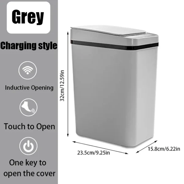 Automatic Kitchen Trash Can,12L Motion Sensor-Activated Trash Can with Lid, Waterproof Smart Trash Bin，Can for Kitchen, Bedroom