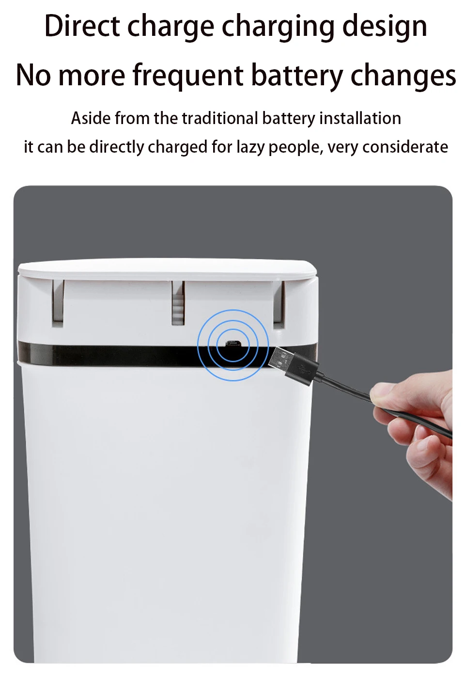 Automatic Kitchen Trash Can,12L Motion Sensor-Activated Trash Can with Lid, Waterproof Smart Trash Bin，Can for Kitchen, Bedroom