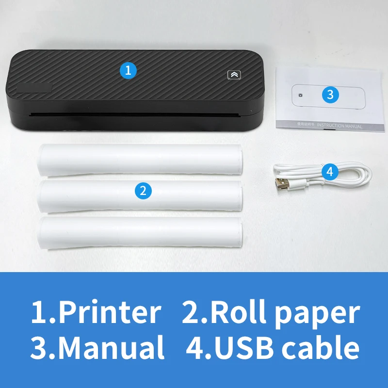 Inkless Portable A4 Thermal Printer Bluetooth PDF Excel Word Document Printing Machine Paper Roll For Office Work Home School