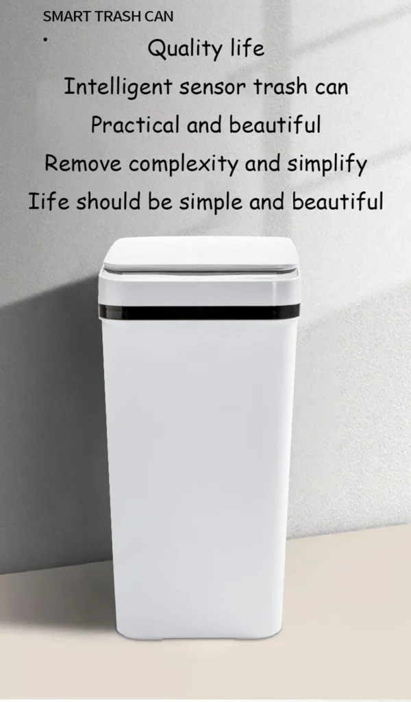 Automatic Kitchen Trash Can,12L Motion Sensor-Activated Trash Can with Lid, Waterproof Smart Trash Bin，Can for Kitchen, Bedroom