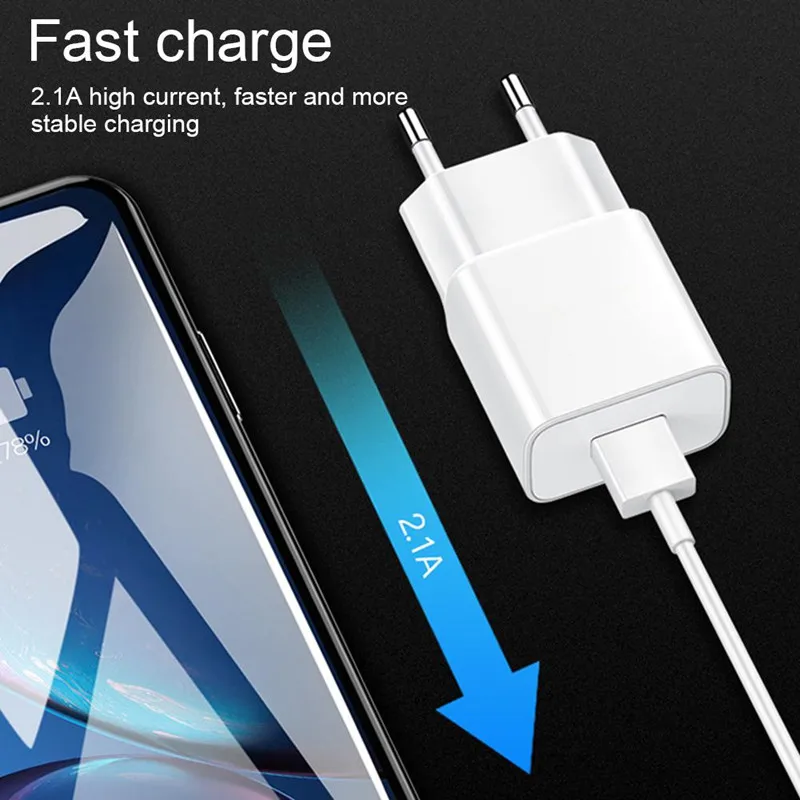Fast Charger EU Plug Quick Charge for Samsung J6 Prime J2 Core A7 2018 M20 M30 A10 A20 A20E A30 A40 A50 A70 s10 Plus Usb Cable
