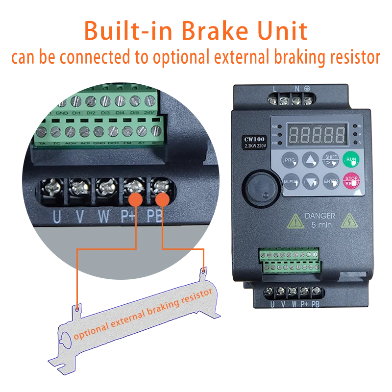 Input 220V to Output 380V VFD Variable Frequency Drive Converter Inverter 0.75/1.5/2.2/3.7/4/5.5 KW Motor Speed Controller