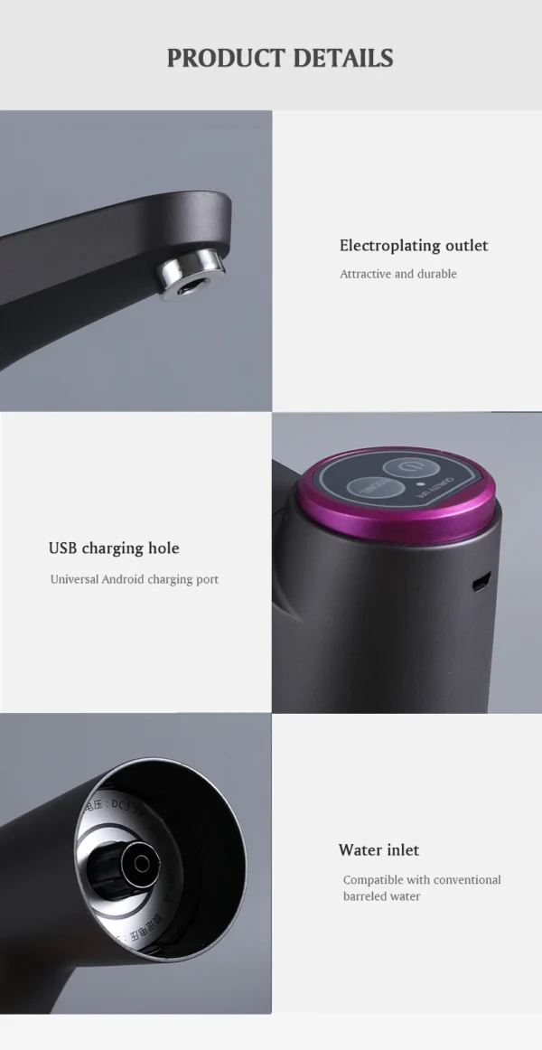 HiPiCok Water Pump 19 Liters Water Dispenser for Bottle Mini USB Automatic Electric Water Gallon Bottle Pump Drinking Dispenser