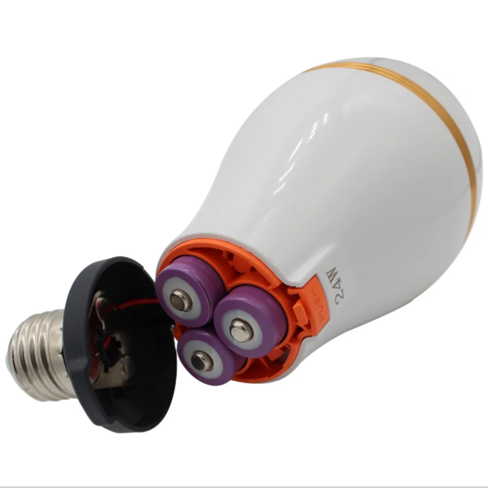 18650 Battery LED Emergency Bulb With Removable 18650 Outdoor Camping Rechargeable Bulb Power Supply AC 85-265V Lighting 8 Hours