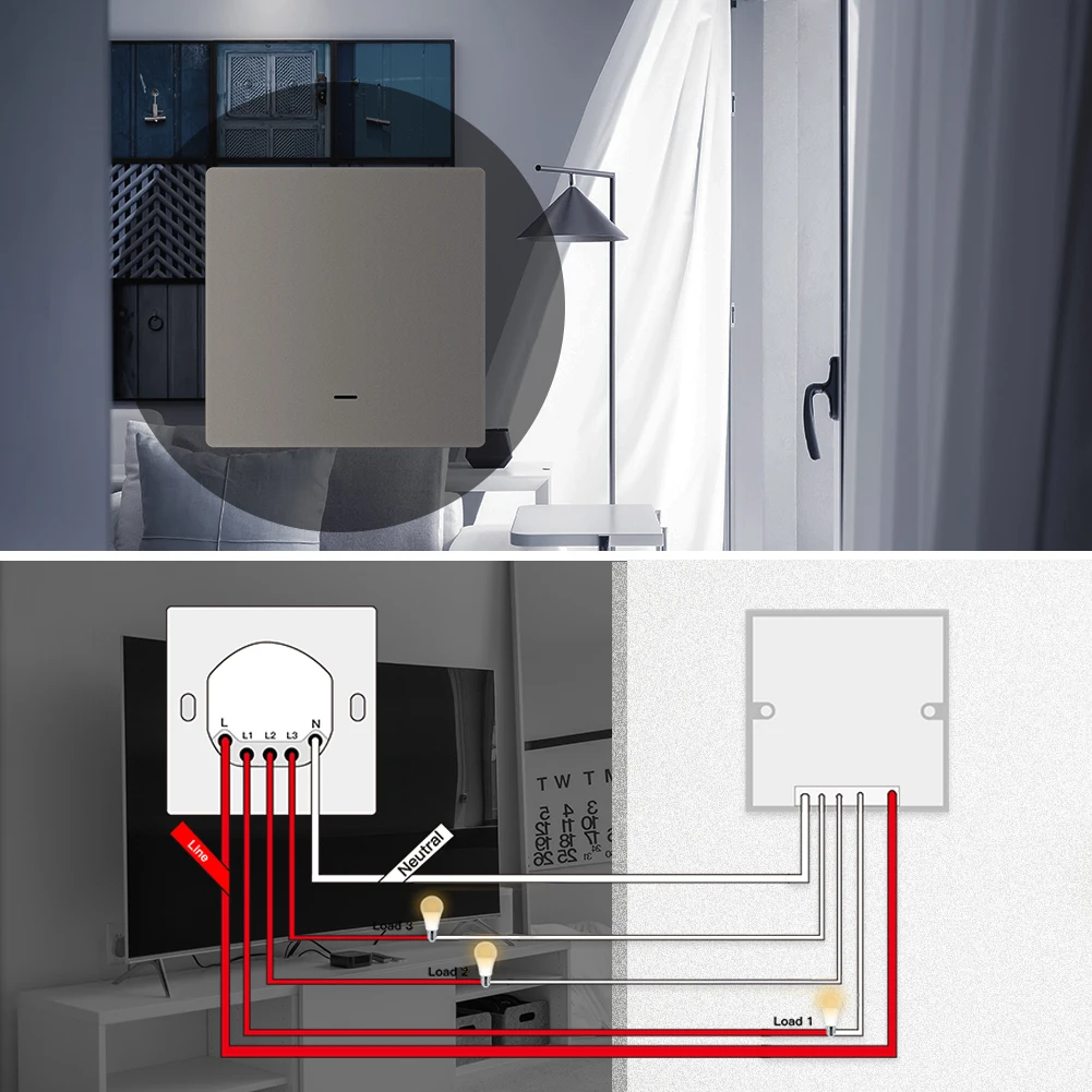 MOES WiFi Smart Push Button Wall Light Switch RF433 Transmitter Smart life Tuya App Remote Control Works with Alexa Google Home
