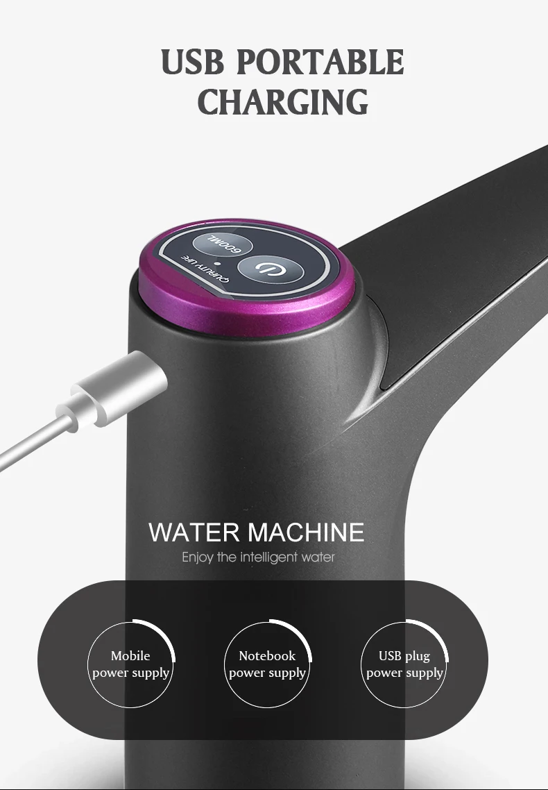 HiPiCok Water Pump 19 Liters Water Dispenser for Bottle Mini USB Automatic Electric Water Gallon Bottle Pump Drinking Dispenser