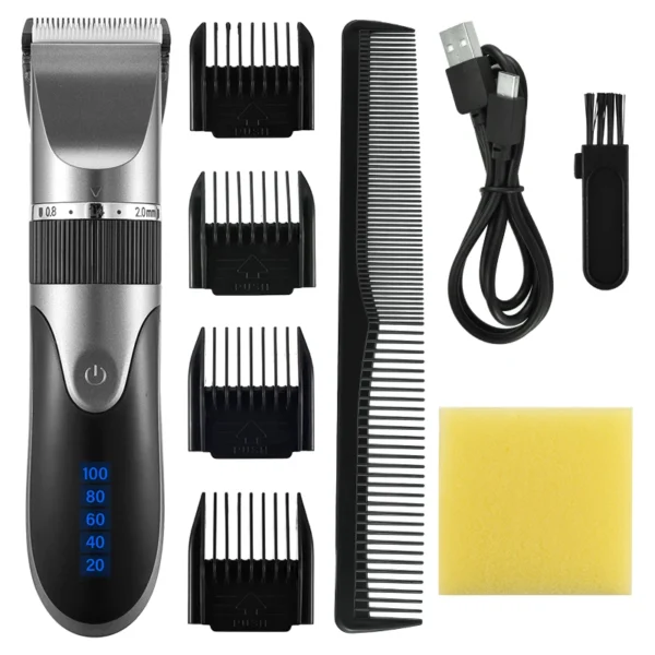 Professional Hair Trimmer Digital USB Rechargeable Hair Clipper for Men Haircut Ceramic Blade Razor Hair Cutter Barber Machine
