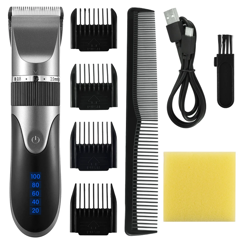 Professional Hair Trimmer Digital USB Rechargeable Hair Clipper for Men Haircut Ceramic Blade Razor Hair Cutter Barber Machine