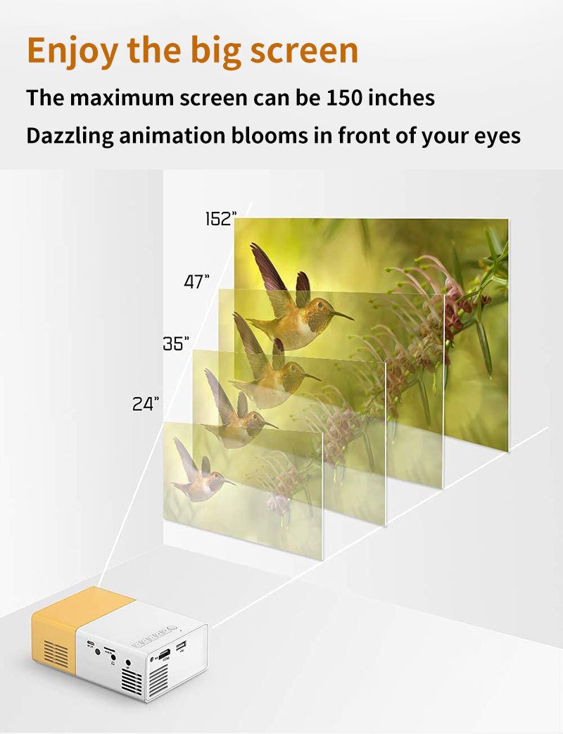 YG300 Mini Projector Portable Projector Wifi Smart 1280 720P Full HD Office Home Theater Video Mini Projector Mobile Projection