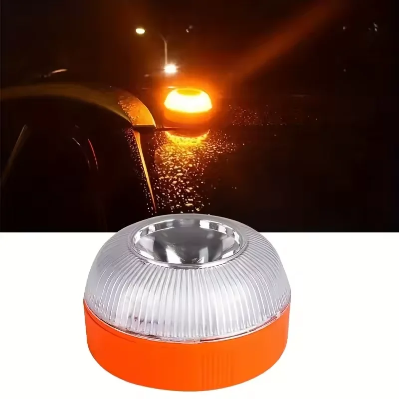 LED Car Emergency Light V16 Flashing Light Magnetic Induction Road Accident Light Portable Strobe Warning Light - 1PC