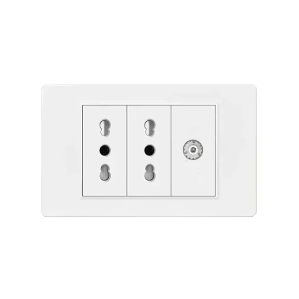 Italy Chile  Standard Outlet with USB Smart Type-c 20W Fast Charging, Dual USB Wall Socket Chile Plug Plastic Panel Light Switch