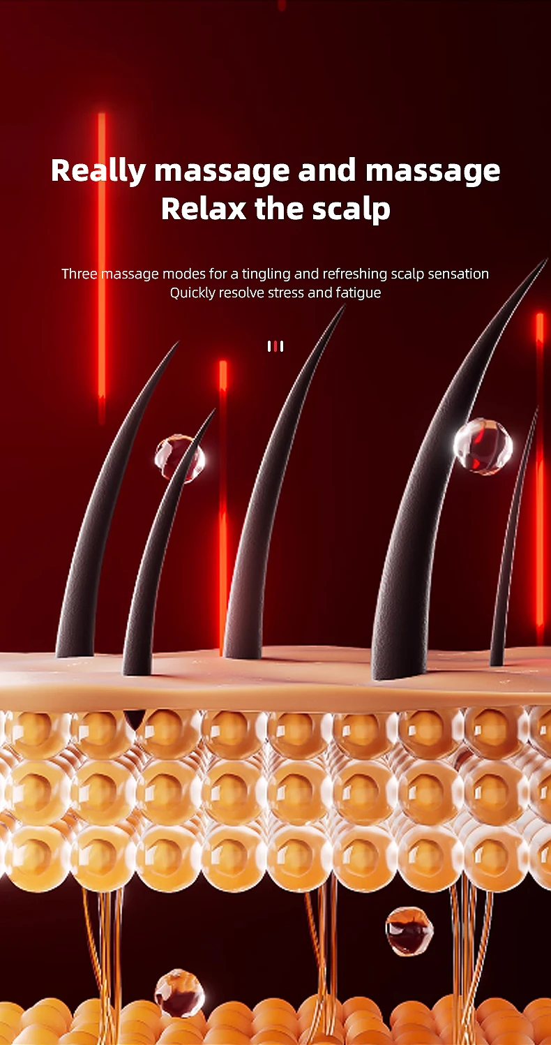 Electric scalp massager hairdressing comb infrared light wave scalp applicator essence liquid nursing intr