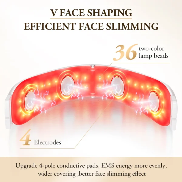 ANLAN V-Face Lifting Beauty Device 4-pole Double Chin Remove EMS Face Slimming Red/Blue Light Heat Massage Face Lifting Machine