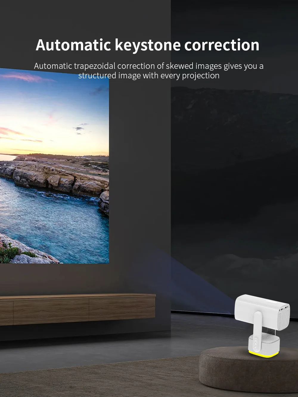 Salange 4K Projector K2 Smart Android11 Built-in Battery Bluetooth Speaker WIFI Auto Focus Keystone Free-Style for Outdoor Movie