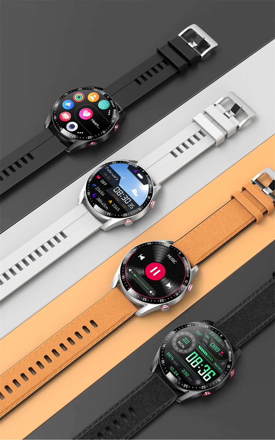 2025 New Outdoor Sports Smart Watch Men GT Series 1.53 inch AMOLED Screen Sports Watch ECG+PPG Health Smartwatch Man For Huawei