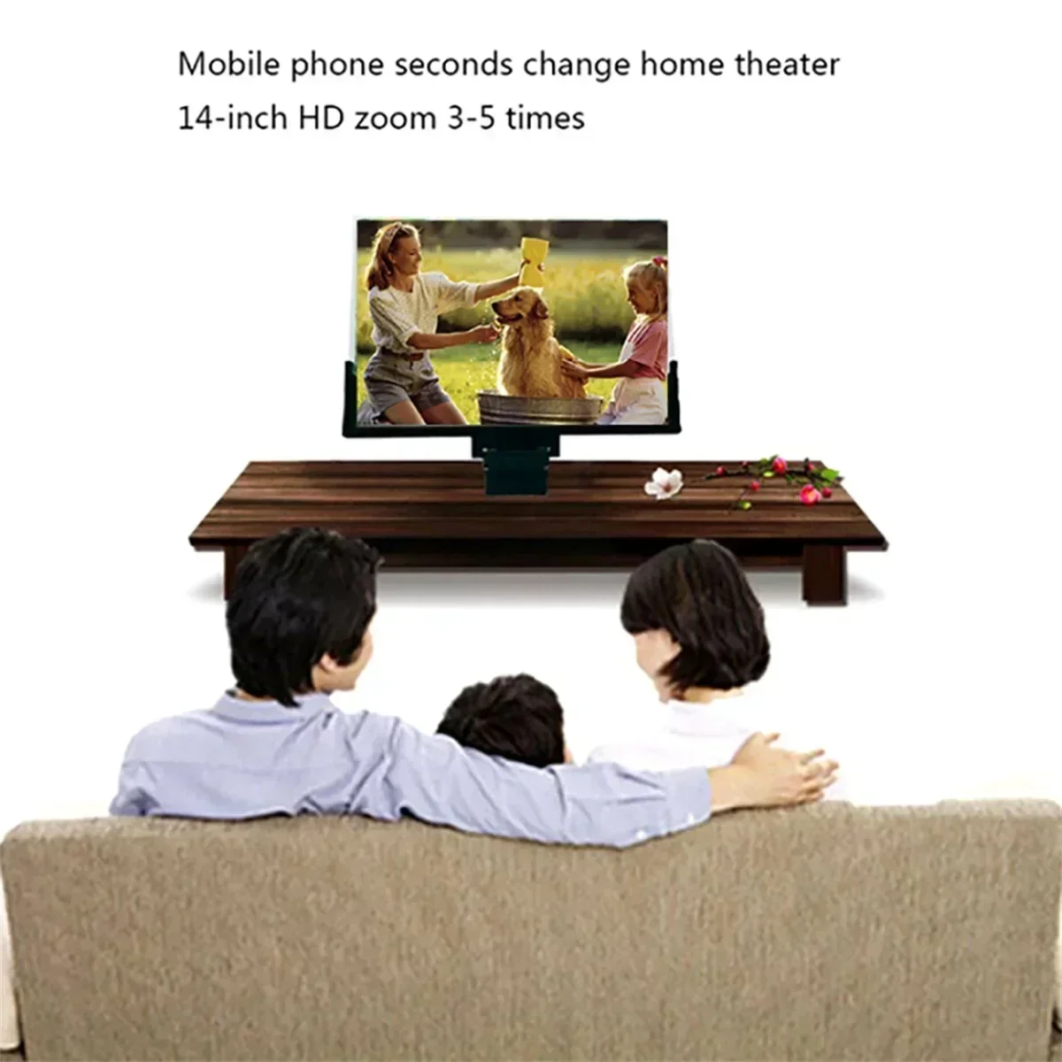 Foldable 3D High-definition Mobile Phone Screen Amplifier Landscape TV Movie Amplifier 14 inch Display Screen Phone Holder Stand