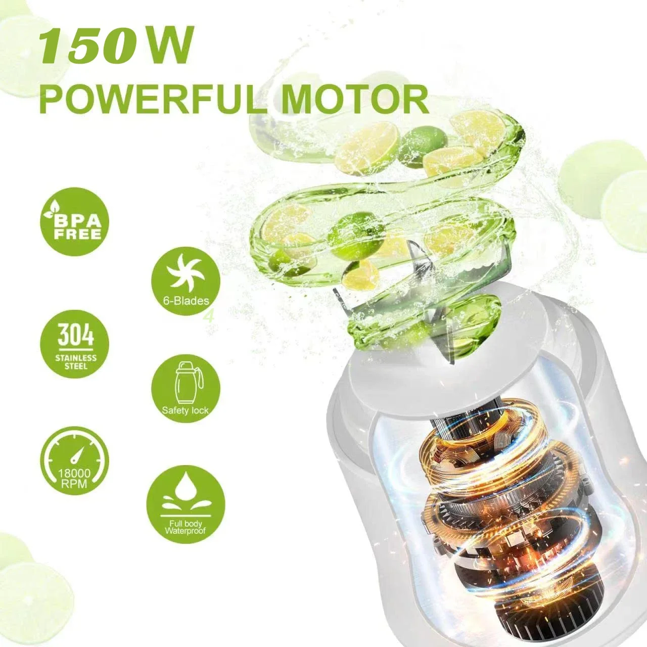 New Portable Blender 600ML Electric Juicer Fruit Mixers 4000mAh USB Rejected Smoothie Mini Blender Personal Juicer colorf