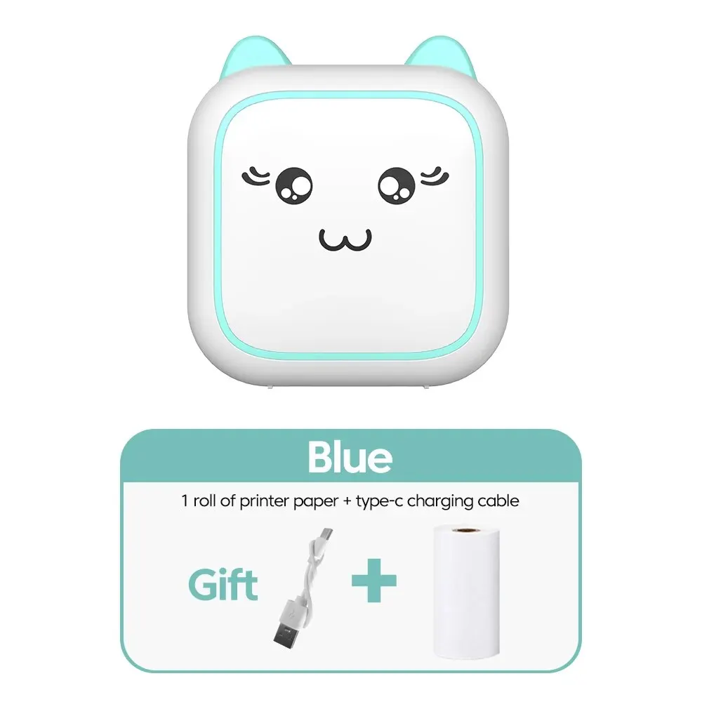 Mini printer, Thermal Printer Ink-free Portable Sticker Printer Compatible with IOS and Android, Wireless Photo Printing Tags
