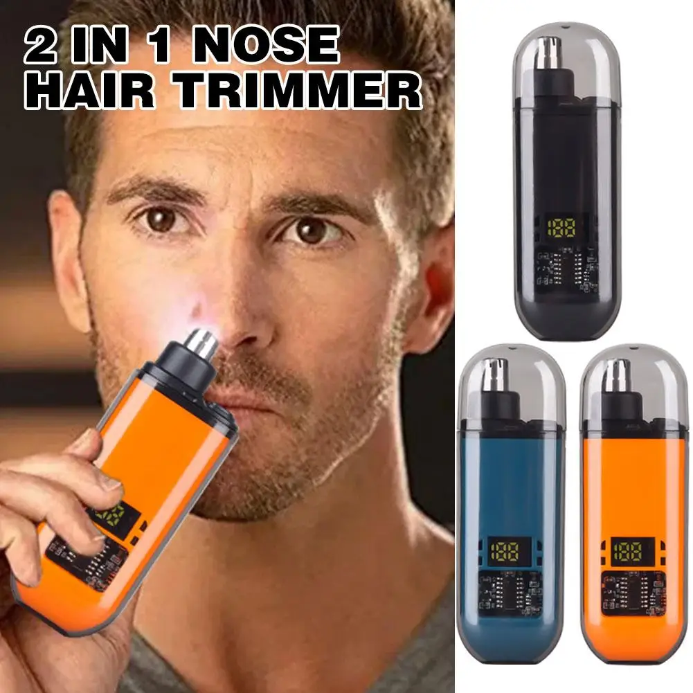 2 in 1 Electric Nose Hair Trimmer Clipper Rechargeable Multi-kinetic Shaving Unisex Automatic Washable Personal Care Appliances