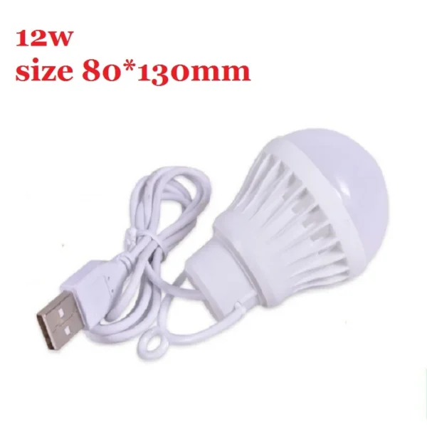 USB Bulb LED Portable Camping Lamp Mini Bulb 5V Power Book Lights Student Learning Desk Reading Hiking Tent Travel Work