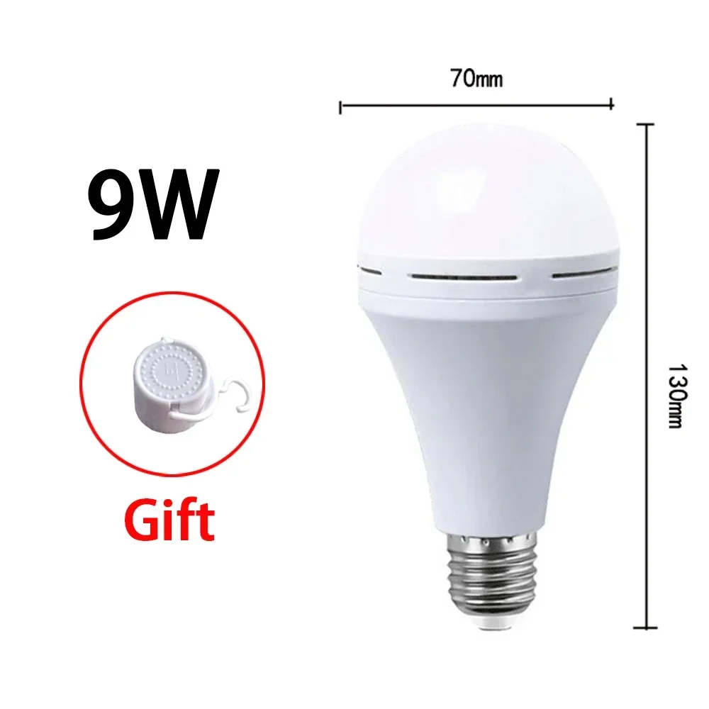 7/9/12/15W LED White/Warm Emergency Light Bulb E27 AC Rechargeable Battery Light Household Stair Passage Light Accessories