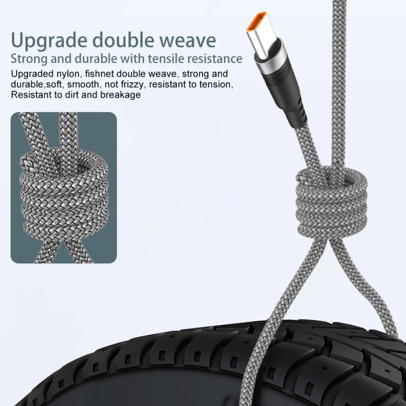 NNBILI 6A Verlengde Usb TYPE-C Kabel Gevlochten Cbale For Samsung Huawei Xiaomi Switch Sony Ps5 TYPE-C 8M 5M 3M 2M 1.5M 1M Kabel