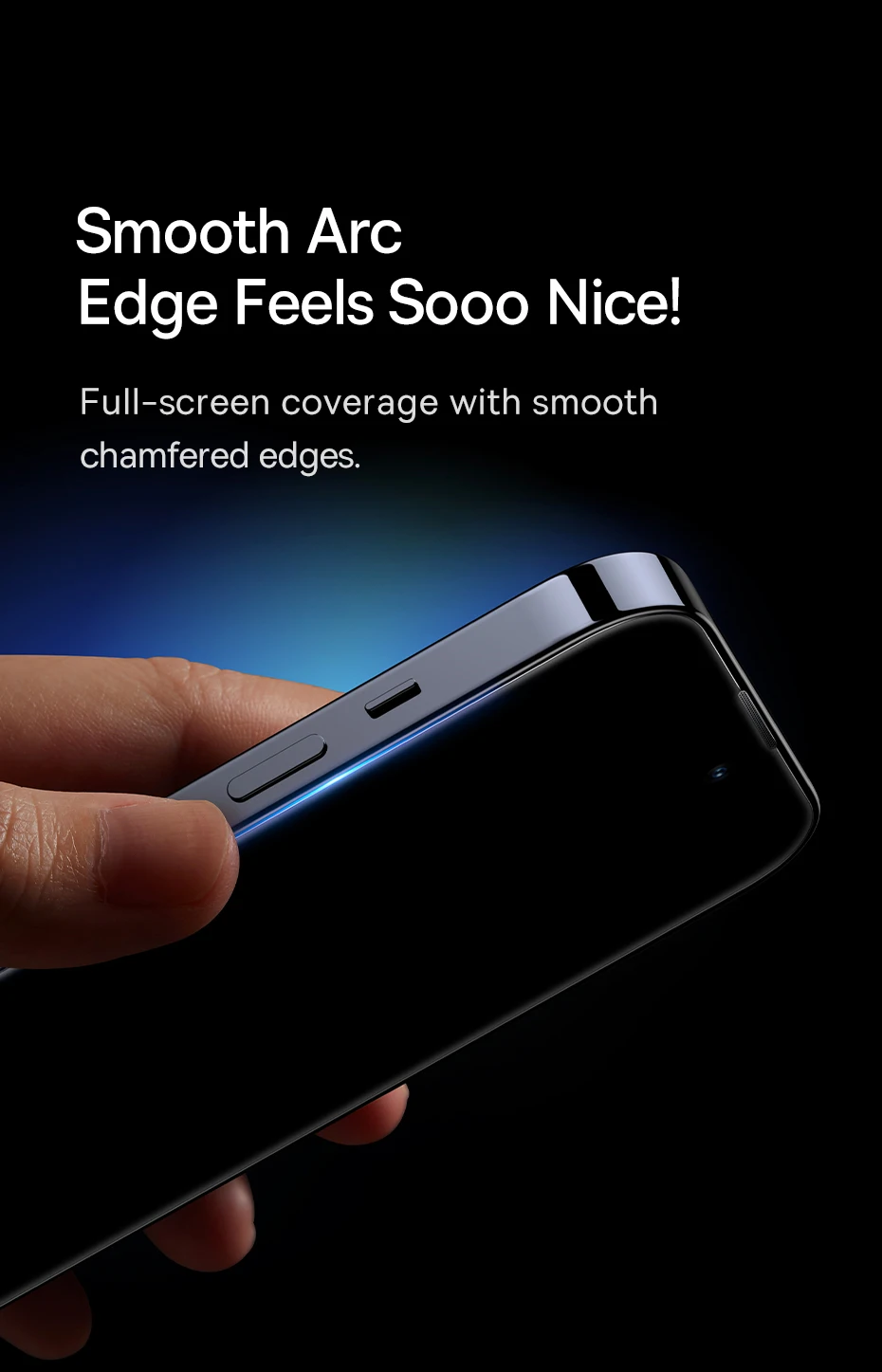 Baseus 0.4mm Corning Tempered Glass for iPhone 16 15 14 13 Pro Max Plus Screen Protector Anti-Peeping Auto Installation Film