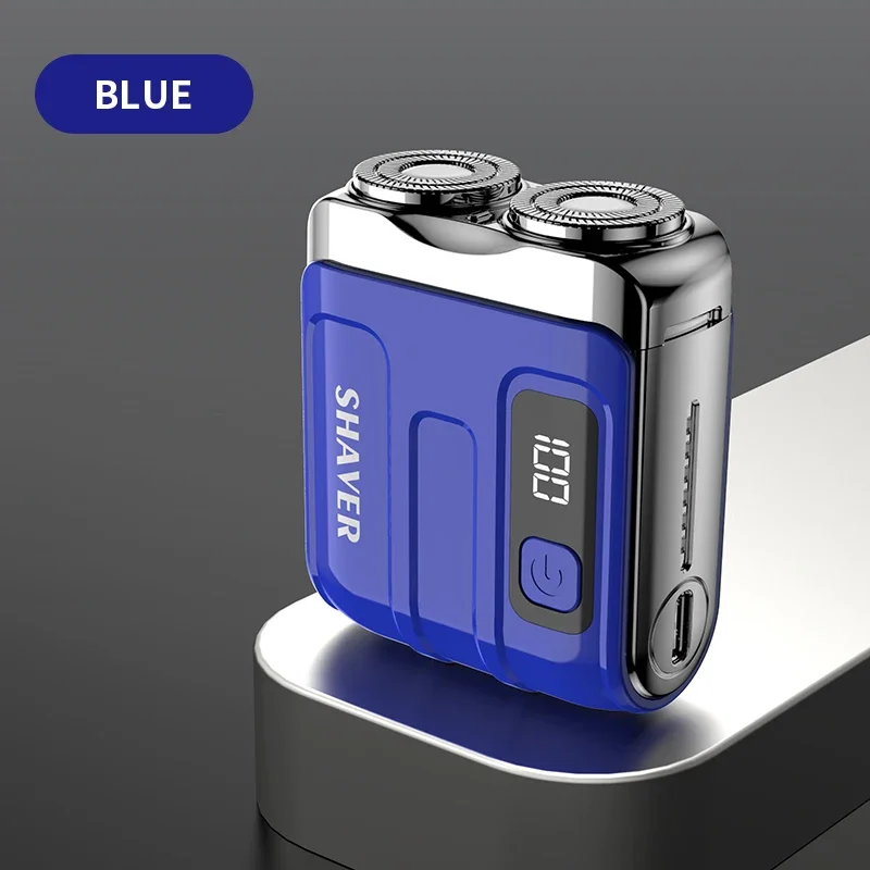 Travel Electric Shaver For Men Double Floating Magnetic Blade Head Portable Beard Knife Rechargeable MINI Rotary Electric Razor