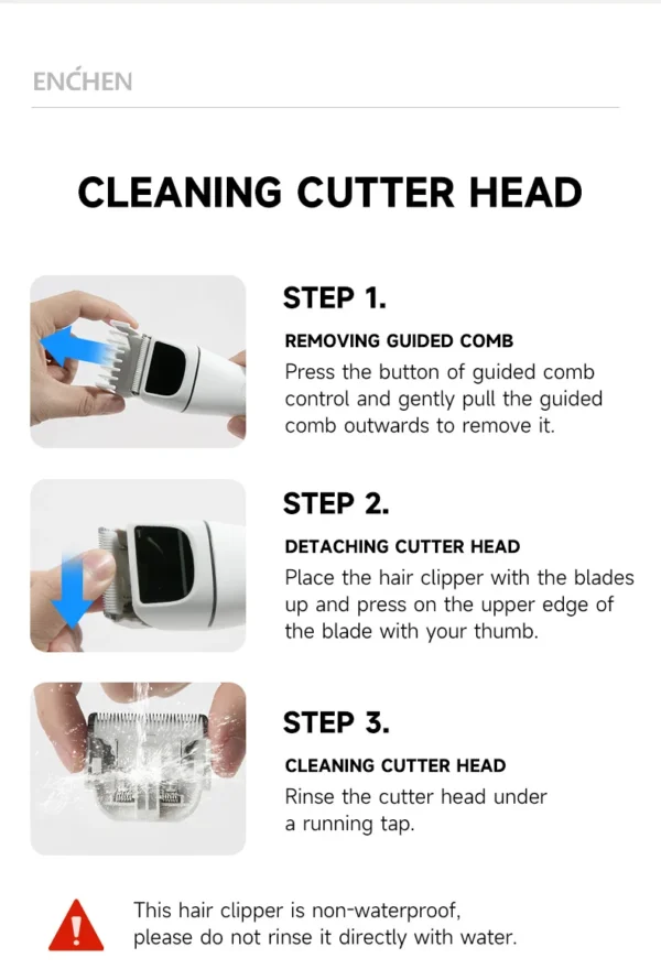 ENCHEN Hair Trimmer Professional Hair Cutting Machine Hair Clipper Cordless Haircut Electric Adjustable Trimmer for Men -Boost 2