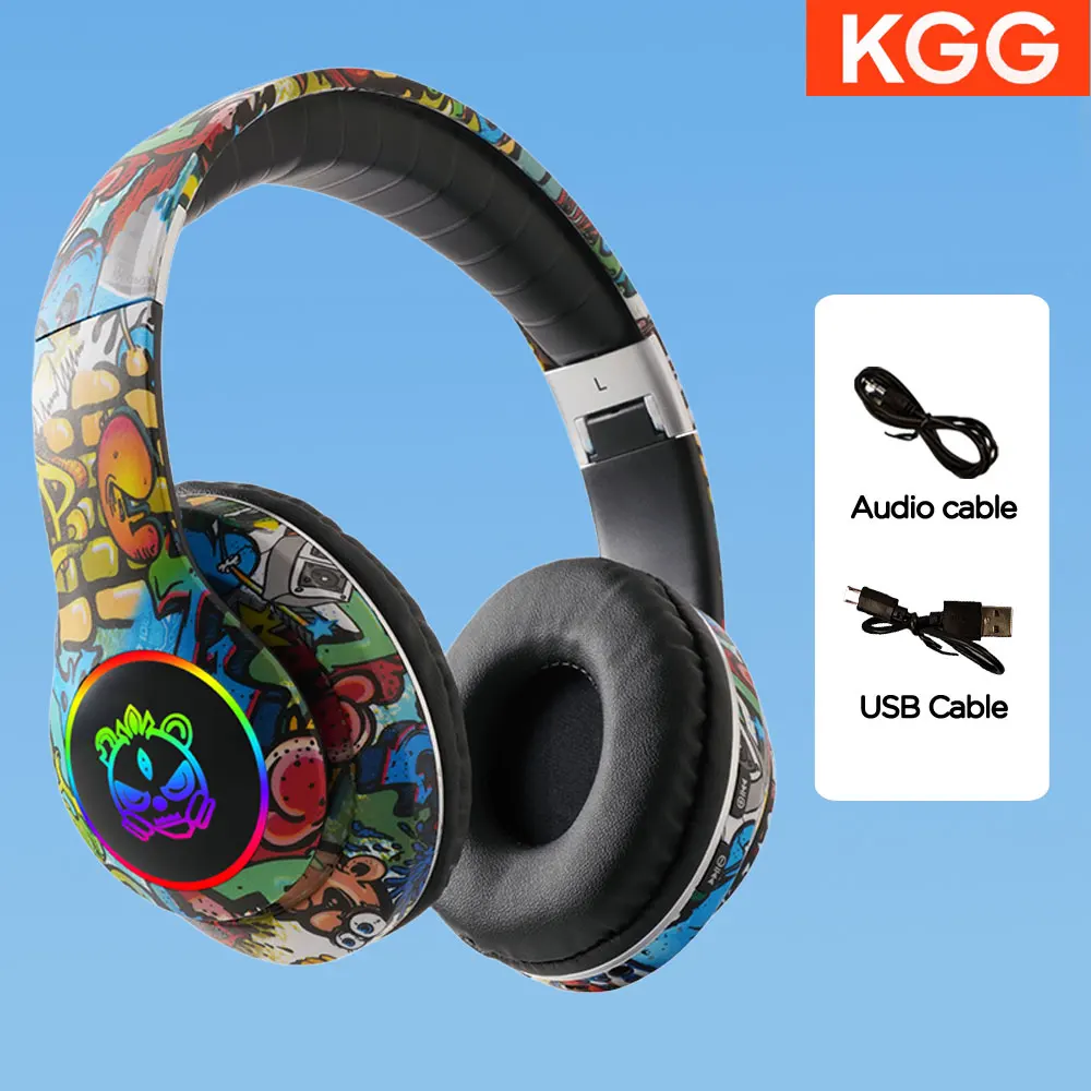 Cat Ears Headphones Flash Light Wireless With MIC Control LED Kid Girl Stereo Cute Music Helmet Bluetooth Phone Headset Earphone