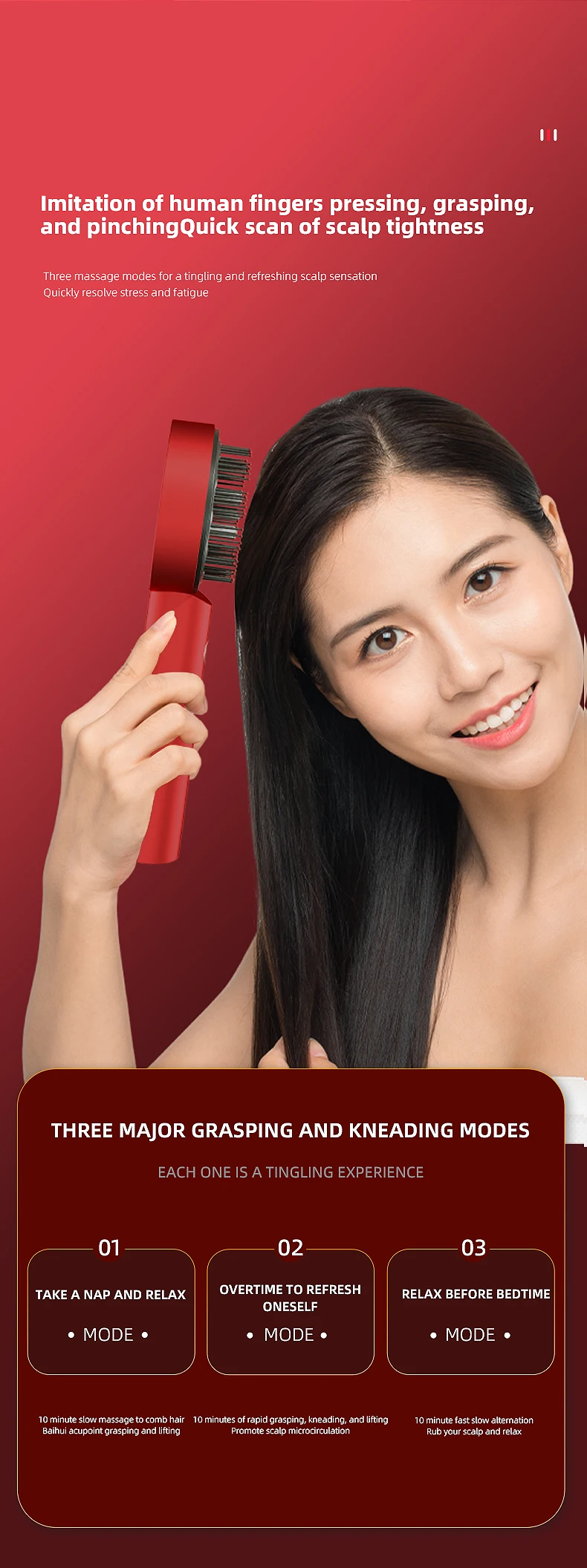 Electric scalp massager hairdressing comb infrared light wave scalp applicator essence liquid nursing intr