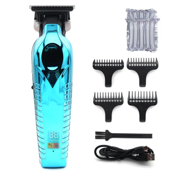 Hair Trimmer for Men Zero Gapped DLC TBlade Oil Head LED Display Low Noise Cordless Professional Hair Clipper Finishing Machine