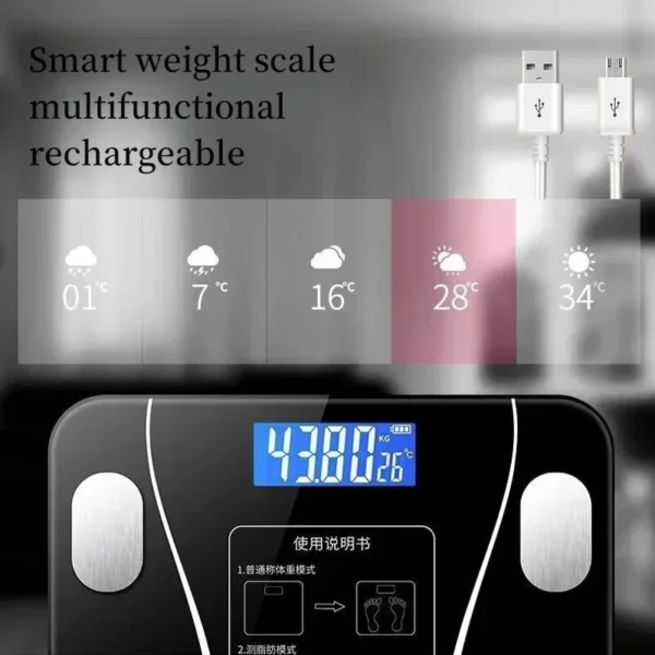 Special electronic scale for body management and fat loss, smart mode, Bluetooth body fat scale, home weight scale, ultra-precis