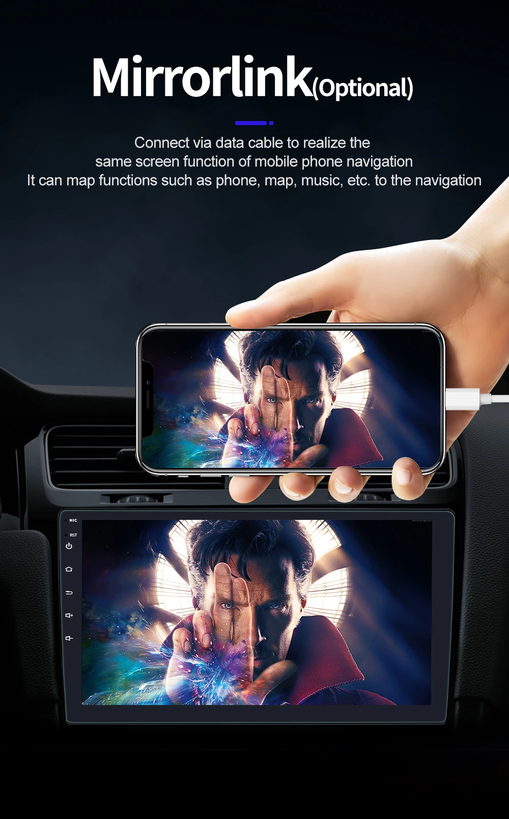 BQCC 4core 2 Din Car Radio Androidauto Carplay Android 13 GPS Car Audio 7"/9"/10" WIFI BT IPS Automotive Multimedia Player