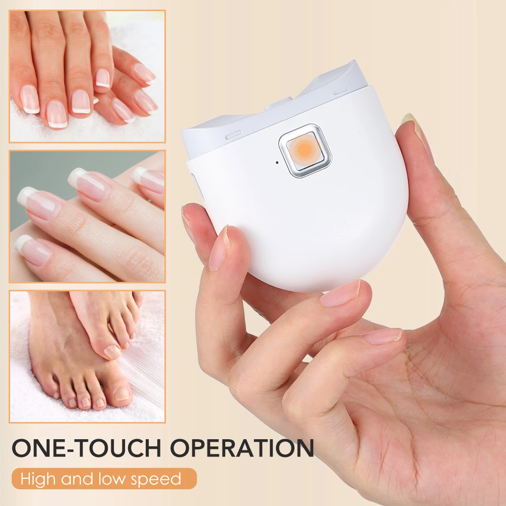 Mini Electric Nail Clipper With LED Light Rechargeable Automatic Portable Nail Grinder for Children Adult Safe Clipper Tools