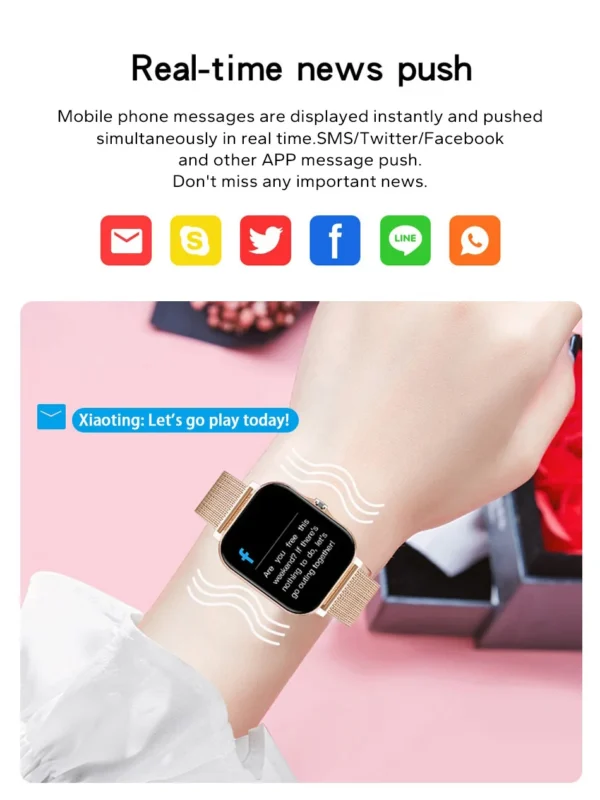 Smart Watch Android Phone 1.44'' Inch Color Screen Bluetooth Call Blood Oxygen/Pressure Monitoring Smart Watch Women Men