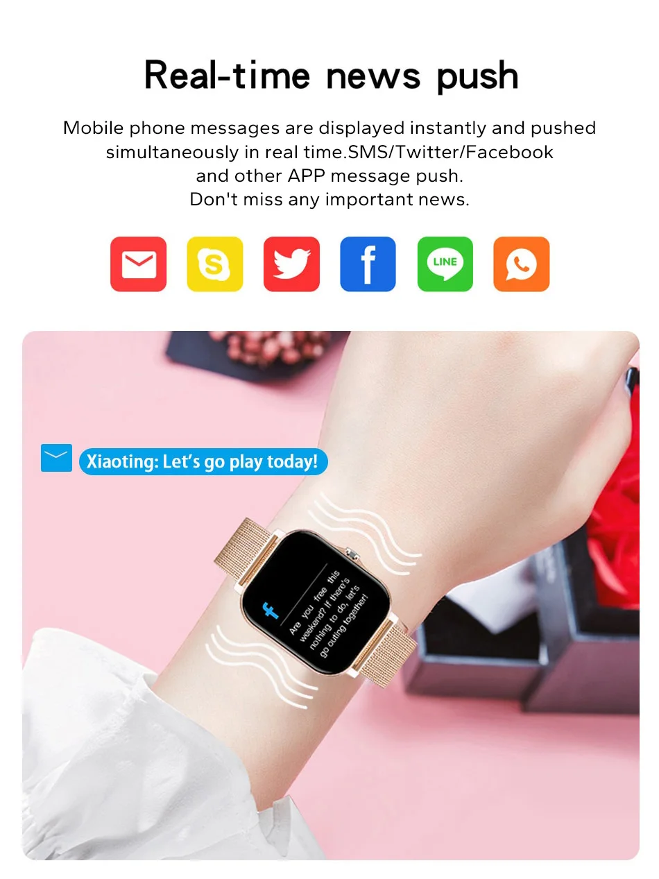 Smart Watch Android Phone 1.44'' Inch Color Screen Bluetooth Call Blood Oxygen/Pressure Monitoring Smart Watch Women Men