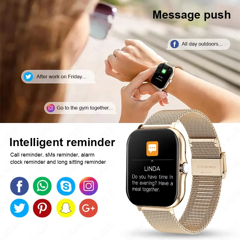 LAXASFIT New Smart Watch Multiple Sports Mode Sleep Monitor Find Phone Bluetooth Call Smart Watch Men Women Gift
