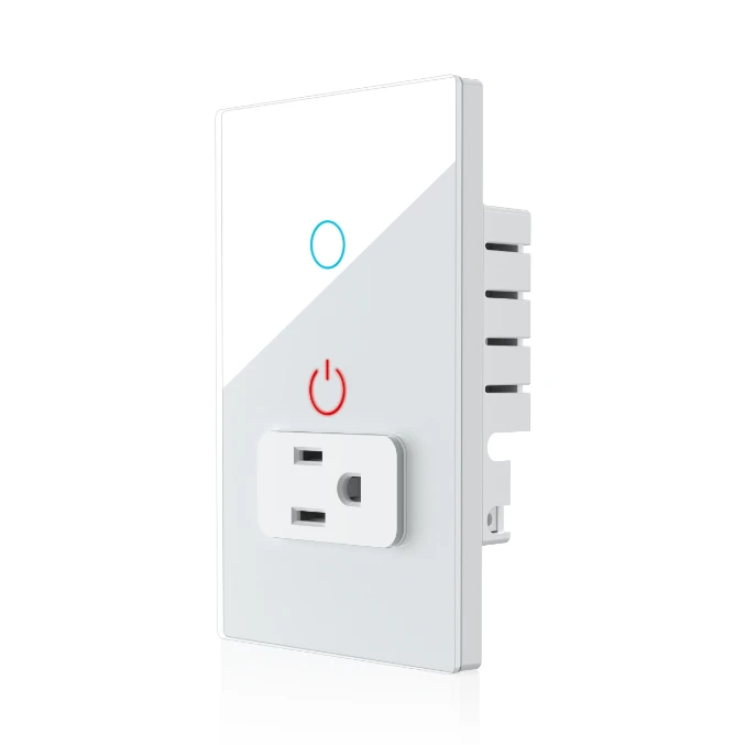 Wifi Smart Tuya Light Switch Stairs Mexico US Wall Socket American Plug Outlet Intelligent Glass Panel Remote Alexa Google Home
