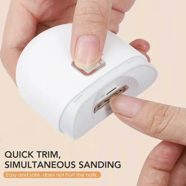 Mini Electric Nail Clipper With LED Light Rechargeable Automatic Portable Nail Grinder for Children Adult Safe Clipper Tools