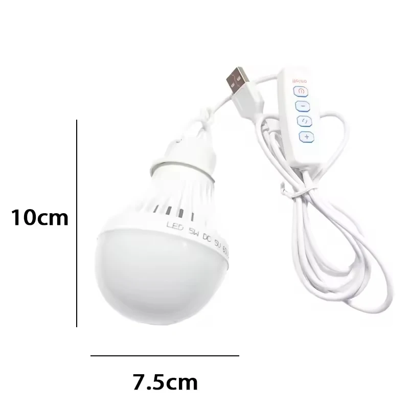 5V Led Camp Light Usb Emergency Bulb 3 Color Dimmable Hanging Tent Lamp for Work BBQ Fishing Repair Out Door Camping Equipment
