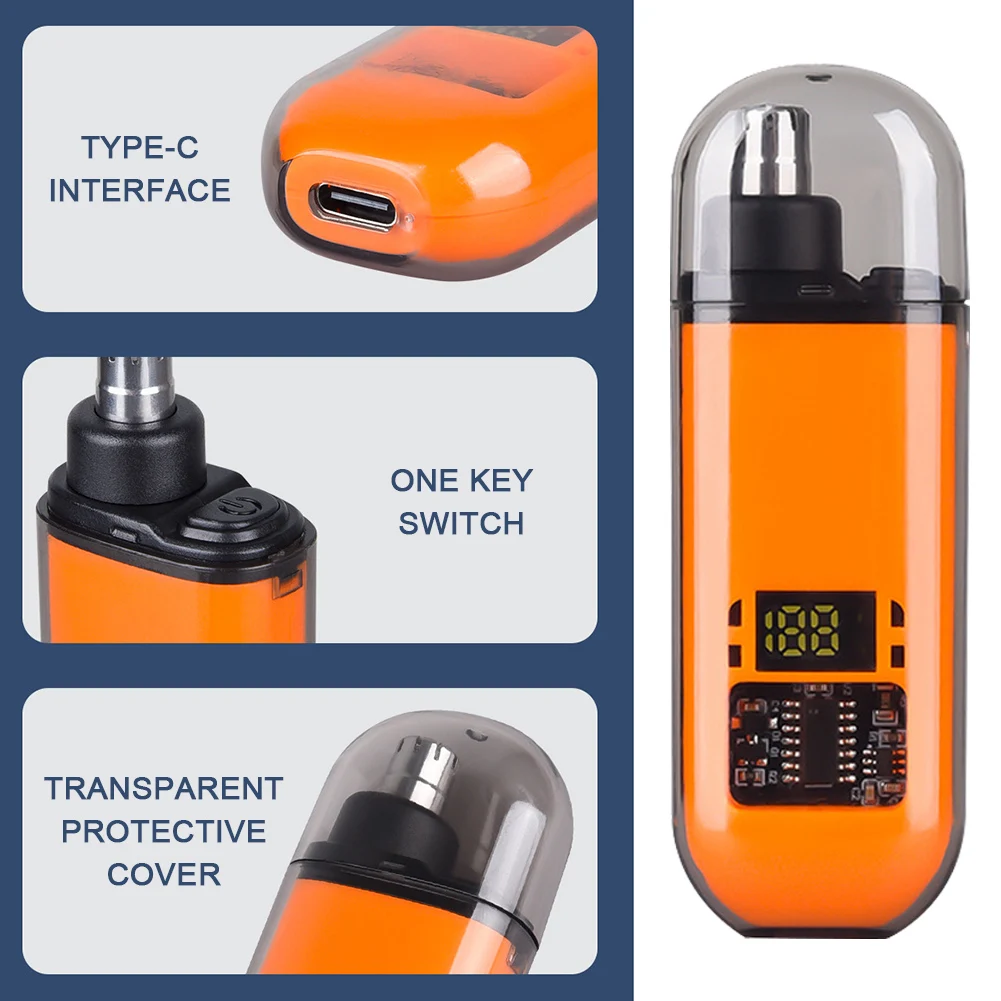 2 in 1 Electric Nose Hair Trimmer Clipper Rechargeable Multi-kinetic Shaving Unisex Automatic Washable Personal Care Appliances
