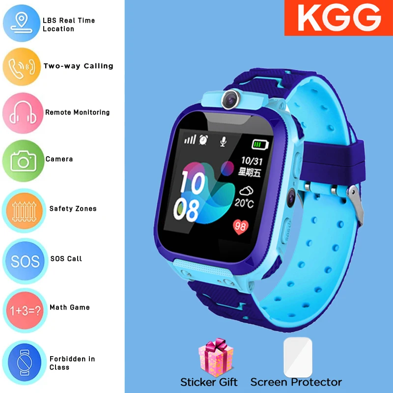 ﻿ Kids Smart Watch Phone 4G Sim Card 2G Internet SOS LBS Location Call Child SmartWatch Camera Waterproof Clock For Boys Girls