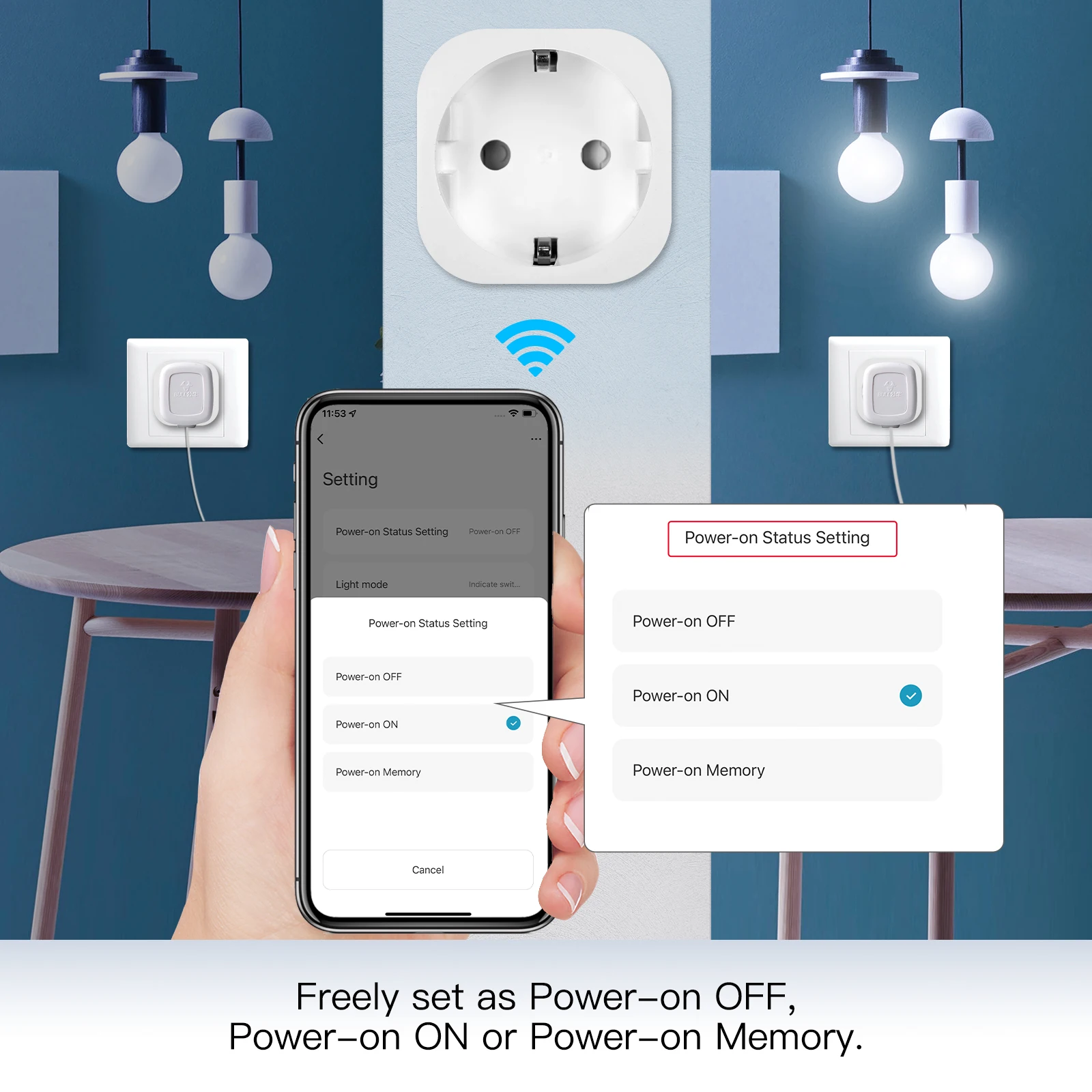 MOES WiFi Smart Power Socket Plug Brightness Adjust Timer For Tuya Smart Life App,Alexa Google Voice Control EU/UK/US