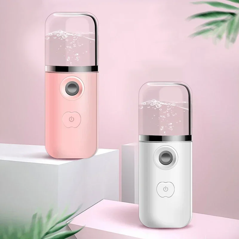 1PC Mini Portable Humidifier Nano Mister Facial Steamer Device Beauty Spray Hydrating Apparatus Cold Spray ApparatusRechargeable