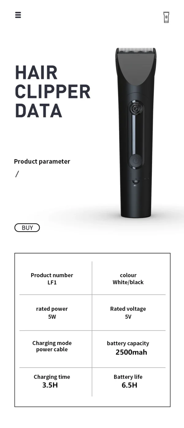 New Xiaomi Mijia Professional Clipper Hair Clipper 3 -Gear Adjustment  IPX7 Waterproof Hair Trimmer Machine With Charging Base