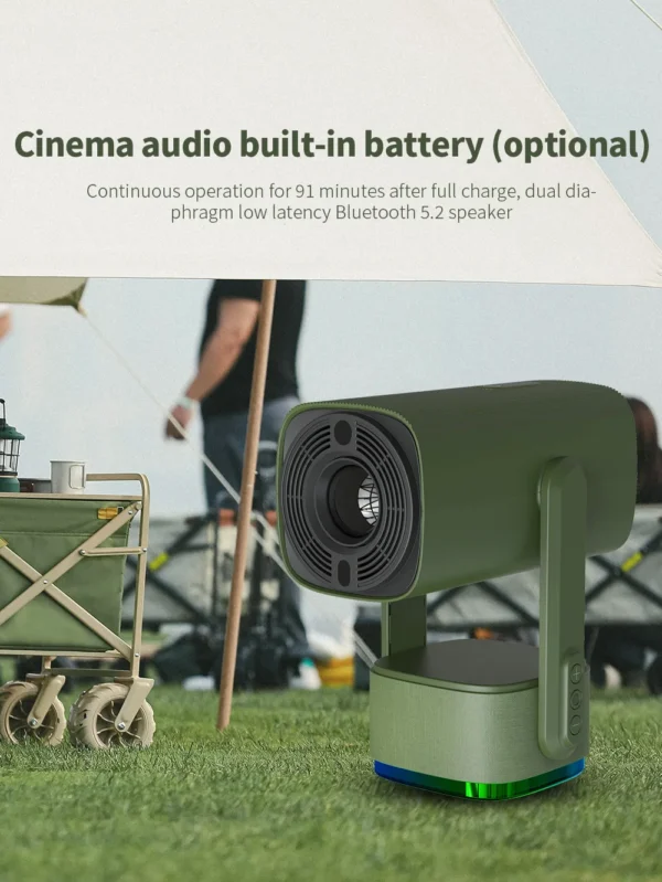 Salange 4K Projector K2 Smart Android11 Built-in Battery Bluetooth Speaker WIFI Auto Focus Keystone Free-Style for Outdoor Movie