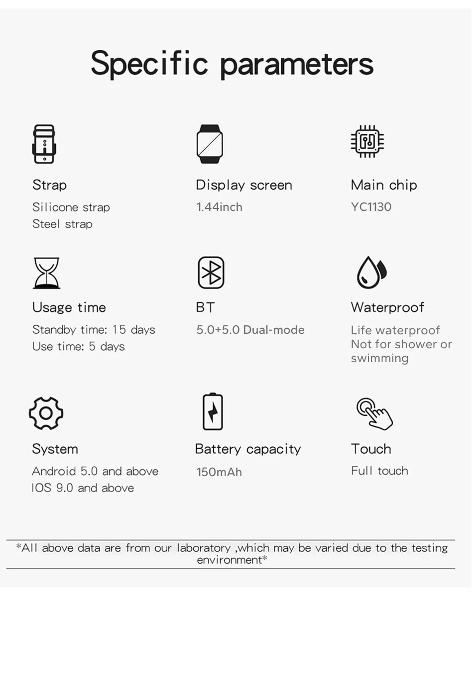 Smart Watch Android Phone 1.44'' Inch Color Screen Bluetooth Call Blood Oxygen/Pressure Monitoring Smart Watch Women Men