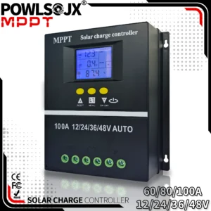 S151ee46769174ab3be2f00b518d4b3a2d.webp POWLSOJX MPPT 100A 80A 60A Solar Charge Controller 12V 24V 36V 48V Solar Panel Lead Acid/Lithium Battery Regulator Dual USB